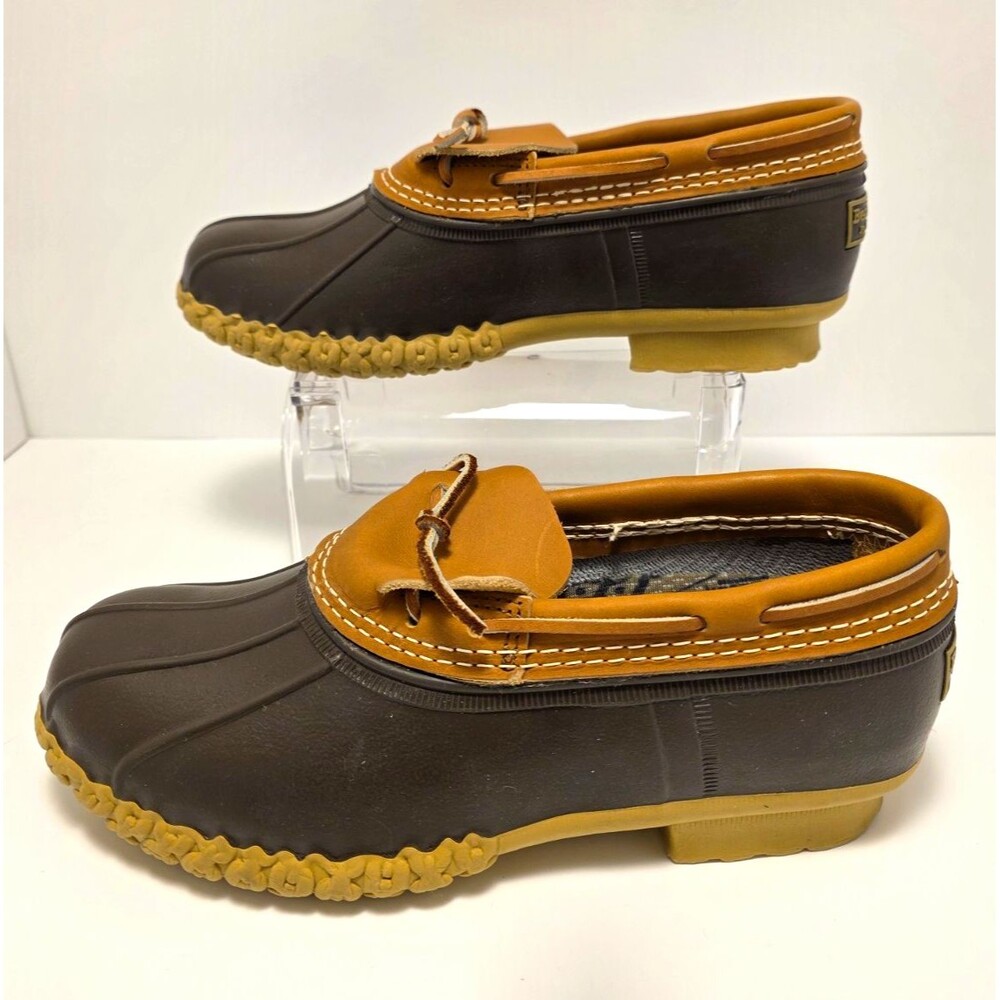 L.L.Bean Bean Boots Men’s Duck Boot Leather/Rubber Made USA Brown/Black 8.5M